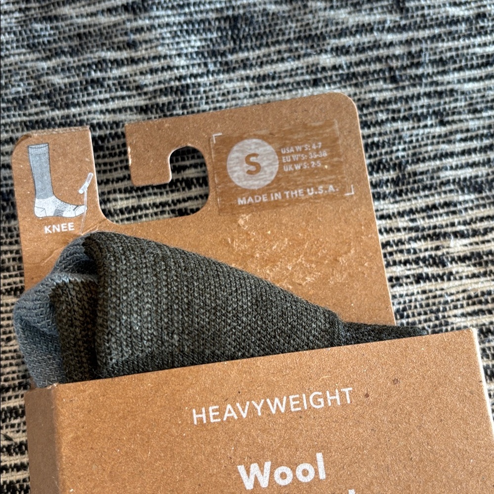 Patagonia Heavyweight Wool Knee Socks - Dark Green and Gray - Picture 2 of 4